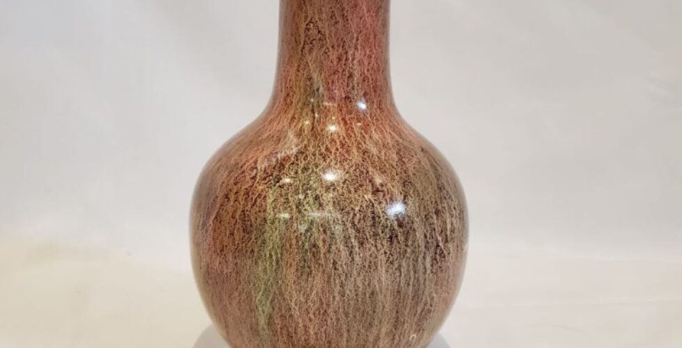 4 - enamelled brass vase