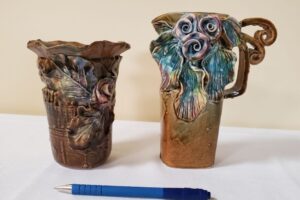 96 - 2 pottery vases