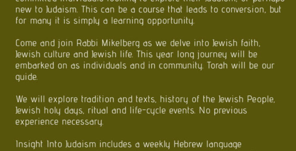 Insight into Judaism